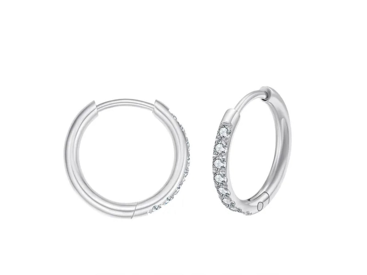 Créoles argenté zirconium