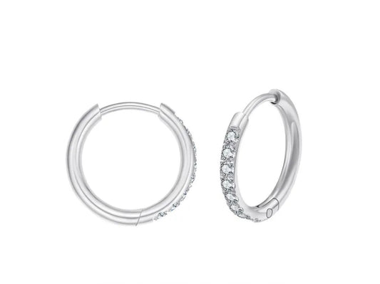 Créoles argenté zirconium